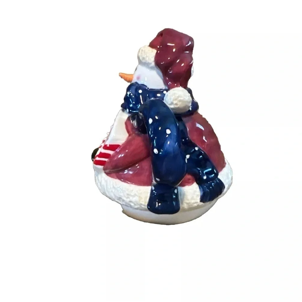 Vintage Dicksons Christmas Snowman Ceramic Teapot “Jesus Loves You Snow Much”